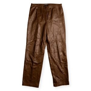 Vintage Mix It Size 16 Leather Pants Brown Hi Rise